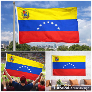 <span class=keywords><strong>Bandera</strong></span> Histórica de Venezuela de 7 Estrellas, 3x5 pies, Poliéster, <span class=keywords><strong>Bandera</strong></span> Nacional <span class=keywords><strong>Venezolana</strong></span> al por Mayor para Decoración Interior y Exterior - Product Image 3