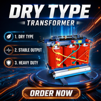 Transformateur Électrique Haute Tension 3 Phases 50Hz SCB13/14 Type Sec 3 Bobinages 10kV-11kV/480V-440V 110V 380V pour Système de Distribution d'Énergie