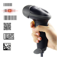 Lector de Códigos de Barras Inalámbrico de Mano, Escáner de Códigos de Barras 1D 2D QR, Escáner de Códigos de Barras Láser USB con Cable, Automático, para Inventario