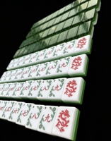 Tuiles de Mahjong Américain en Bambou Jade Prêtes à l'Expédition, Ensemble Acrylique 4 Couches avec Dos Transparent Effet Bambou, Idéal pour Cadeau