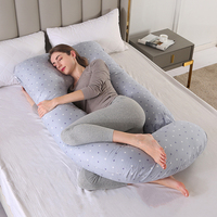 Oreiller de grossesse pour tout le corps en forme de U, oreiller de maternité hybride avec garnissage de qualité supérieure pour soulager les douleurs au dos, au ventre et aux jambes