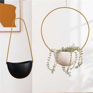 FANGSHENG <span class=keywords><strong>Pot</strong></span> <span class=keywords><strong>de</strong></span> fleurs suspendu moderne noir écologique réglable minimaliste en céramique pour plafond <span class=keywords><strong>XXL</strong></span> pour extérieur - Product Image 3