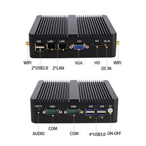 Mini PC industriel sans ventilateur <span class=keywords><strong>Intel</strong></span> avec carte graphique intégrée, DDR, double LAN, double COM, HD, DP, compatible avec D-IN, montable sur rail - Product Image 2