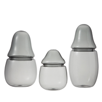 Bocal en verre soufflé à la main de luxe Matryoshka, transparent, avec couvercle, pour centre de table de hôtel, villa, cuisine, ou comme pot de rangement décoratif