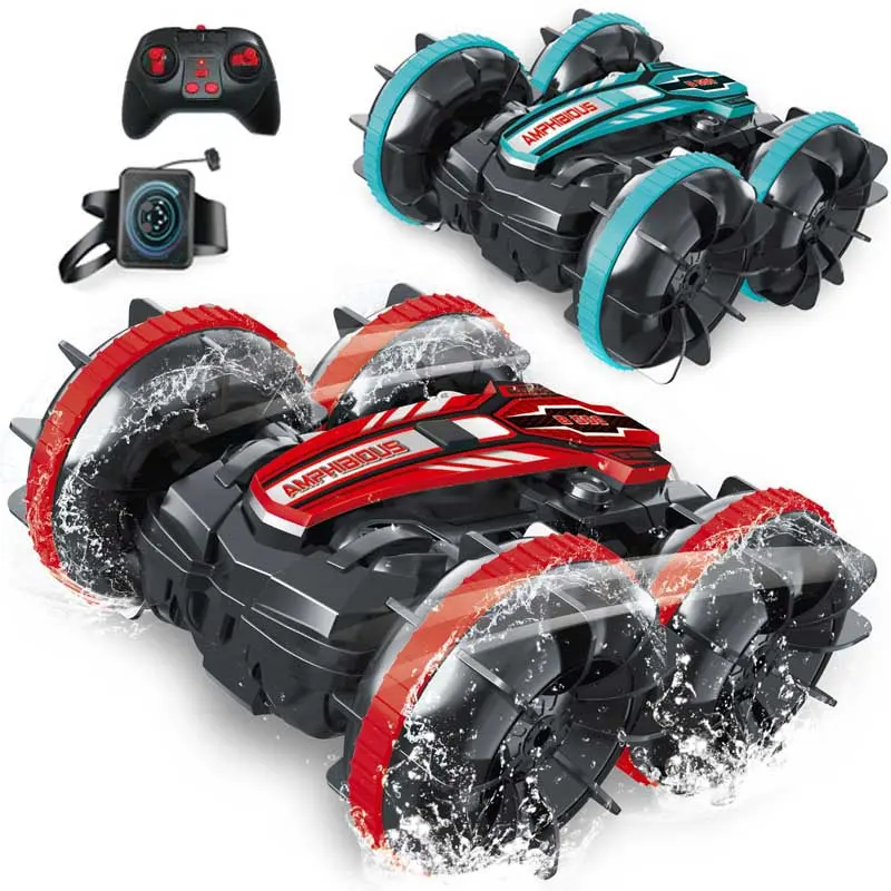 Nieuwe 4wd 2.4Ghz Roterende 360 Waterdichte Stuntvoertuig Amfibieauto Kids Rollende Afstandsbediening Speelgoedauto