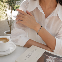 Bracelet à maillons en émail personnalisé, en argent sterling S925, perles irrégulières électroplaquées, cadeau pour tenues décontractées ou de bureau
