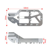 Repose-pieds larges en aluminium CNC argenté avec boulons en titane pour Surron Light Bee X LBX Segway X260 X160 – Amélioration pour moto tout-terrain électrique et vélo électrique