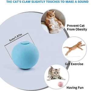 Pelota de juguetes interactivos para perros y gatos con gatillo inteligente, juguetes de sonido de animales reales para gatos, pelota de juguete para gatos de hierba gatera - Product Image 2
