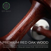 Juego de Mancuernas de Madera de Roble Rojo de Lujo, Ajustables de 1-10 kg, con Pesas de Acero Inoxidable Espejado, para Gimnasios y Yoga en Casa