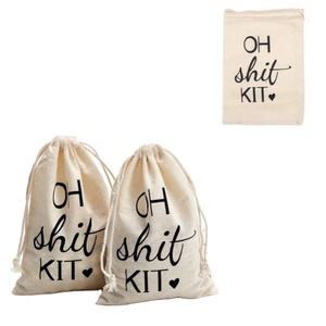 結婚式の二日酔いキットバッグ口紅ジュエリーバッグ<span class=keywords><strong>Oh</strong></span> <span class=keywords><strong>Shit</strong></span> <span class=keywords><strong>Kit</strong></span> Cotton Drawstring Bags - Product Image 1