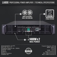 Amplificateur de puissance analogique à deux canaux NEARSTAR LA800 8 ohms 800W, équipement de sonorisation professionnel pour montage en rack