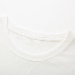 T-shirt long pour homme à manches courtes 100 % coton col rond respirant en jersey uni tendance - Product Image 3