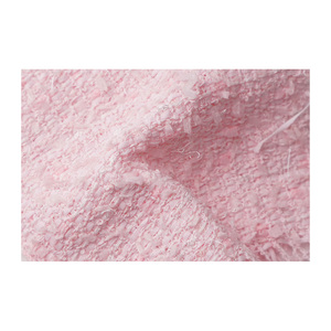 Tela Tweed Coreana Premium de Lujo, Malla Transparente Rosa con Textura Peluda, OEM y ODM, Textil Tejido Personalizado - Product Image 3