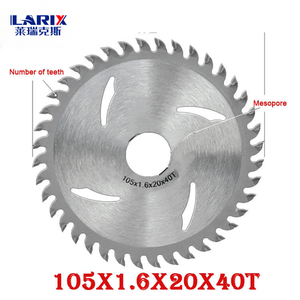 LARIX Circular TCT Hoja de sierra con punta de diamante Espiral para cortar madera Acero prensado en caliente con acabado blanco Compatible con OEM - Product Image 3