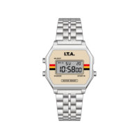 Jam Tangan Digital Elektronik Bisnis OEM Layar LED Multifungsi Olahraga Tali Silikon Dial Kaca Tahan Air 5BAR Grosir