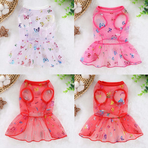 Ropa para Perros Personalizada al por Mayor, Vestido de Verano Ligero de Lujo con Diseño de Mariposa para Perros Pequeños, Teddy, Pomerania, Gatos y Perros - Product Image 1