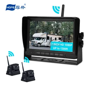 Kamera tahan air magnetis, kamera layar sentuh 7 inci 2.4G, kamera cadangan Digital nirkabel untuk truk BUS
