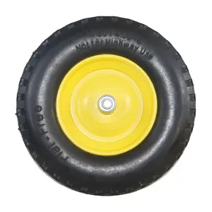 Hot-selling yellow rim flat-free wheels high quality and made in China wheelbarrow wheels 4.80/4.00-8