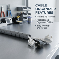 Protecteur de câble spiralé extrudé en PE, tube de dissimulation de fils, bande de protection flexible pour la gestion des rallonges en atelier industriel