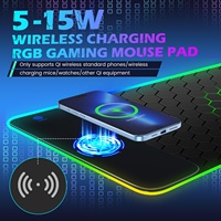 Tapis de souris RGB sans fil avec recharge, surface pour jeux sur ordinateur, accessoires pour PC gamer, tapis de souris pour le bureau