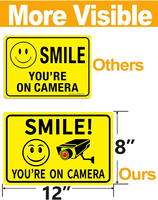 Panneau réfléchissant « SMILE You're on Camera » – Panneau d'alerte de sécurité durable pour les zones commerciales et résidentielles américaines et canadiennes
