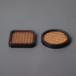 Bamboo Tea Coasters Round And Square Minimalist Design Eco Friendly Coffee Tea Accessories - Product Image 3