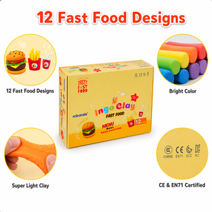 Kit de pâte à <span class=keywords><strong>modeler</strong></span> pour enfants, certifié CE EN71, 12 pièces, pâte à <span class=keywords><strong>modeler</strong></span> à séchage rapide pour le jeu et l'artisanat éducatif - Product Image 3