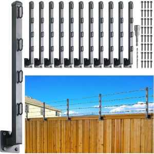 Extensor de Poste de Cerca Hulave de 23 Pulgadas con Brazo para Alambre de Púas, para Extensión de Altura de Cercas de Madera y Privacidad - Product Image 1