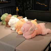 Coussin en peluche cochon couché, poupée de sommeil pour fille, mignon cochon en peluche, cadeau, vente en gros