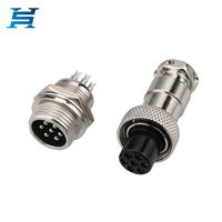 Entrega de fábrica Envío en 7 días Enchufe de aviación GX12-Conector de núcleo chapado en oro de grado industrial 2 3 4 5 6 7-Macho/Hembra