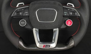 Volant de voiture sport <span class=keywords><strong>RS</strong></span> en cuir et fibre de carbone personnalisé avec bande décorative pour modèles Audi A3/A4/A5/A6/Q3/Q5/Q7/S/<span class=keywords><strong>RS</strong></span>/RS6 - Product Image 4