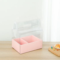 Boîte à Gâteau Exquise en Kraft et PVC, Boîte Cadeau pour Cupcakes, Emballage Transparent avec Couvercle en Plastique pour Muffins
