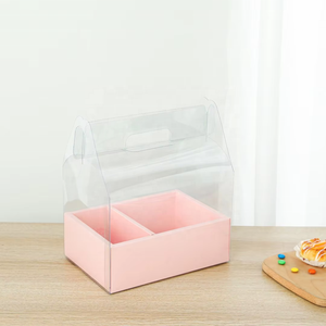 Exquisita <span class=keywords><strong>Caja</strong></span> de Kraft y PVC <span class=keywords><strong>para</strong></span> Pastel con Flores, Vaso de Regalo, Empaque <span class=keywords><strong>para</strong></span> <span class=keywords><strong>Cupcakes</strong></span> Blancos, Cajas <span class=keywords><strong>para</strong></span> <span class=keywords><strong>Cupcakes</strong></span> con Cubierta de Plástico Transparente y Tapa Clara - Product Image 4