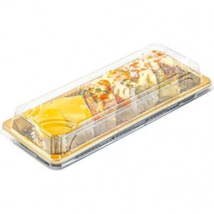 Bandeja Rectangular Desechable de Plástico PET para Sushi con Tapa Transparente Antivaho, Caja de Empaque para Comida para Llevar con Impresión UV Personalizada - Product Image 2