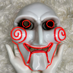 Máscara de Marioneta de Jigsaw de la Película <span class=keywords><strong>Saw</strong></span> 2025 con 3 Modos de Iluminación Intermitente para Halloween, Juguete Espeluznante - Product Image 2