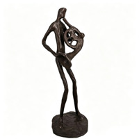 Statue de Musicien de Septette Jazz Moderne en Bronze, Sculpture Abstraite de Tubaiste, Décoration de Luxe Faite à la Main pour la Maison