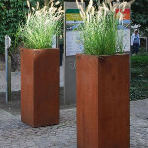 Planter Plant Box Outdoor Ornamental Vintage Metal Corten Steel Planter Plant Box