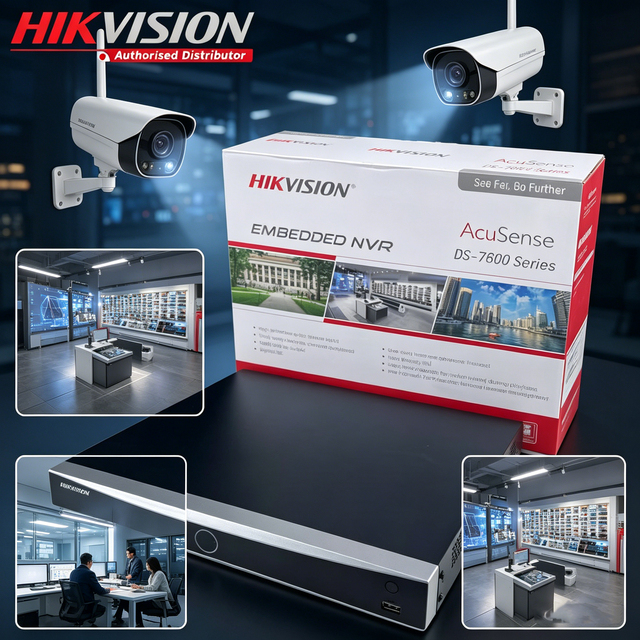 Hikvision in Stock Original DS-7604NXI-K1/4P 4-ch PoE 1U K Series AcuSense 40Mbps H.265+ Plug & Play CCTV Security System 4K NVR