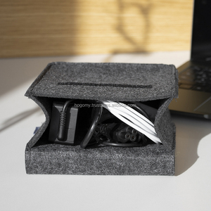 Sac de rangement en feutre gris de conception classique haut de gamme pour la souris et le chargeur, idéal pour un usage quotidien - Product Image 6