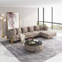 Meubles de maison en forme de L pour salon coin en tissu canapé simple et moderne boutons design canapé de luxe ensemble de canapés de salon