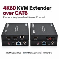 Extender KVM HDMI USB 4K60 Melalui Cat6 dengan Loop Out HDMI, Manajemen EDID, dan Kontrol IR
