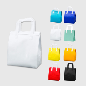 Reusable Non Woven Insulated Keep <b>Cool</b> or Warm Lunch Cooler <b>Bag</b> Multi Color Hook and Loop Closure Food Delivery Tote <b>Bag</b> - Product Image 1