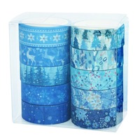 Ensemble de rubans Washi style nordique Serene Snow pour les artisans DIY, éléments de Noël et de l'hiver, papier Washi pour la décoration artisanale hivernale
