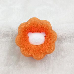 Laundry Sponge Balls Blue Orange Reusable Cleaning Balls With Bear Design For Washing Machine - Product Image 4