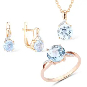 Factory Store Vine Jewelry Set Vintage Wedding Pendant Sets Women Earrings Bridal Rose Gold Ring
