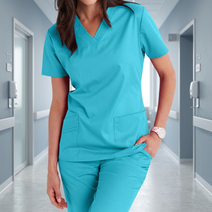 Prix de gros matériel de polyester de coton d'uniforme d'hôpital d'infirmière tissé réutilisable classique moderne du Bangladesh - Product Image 3
