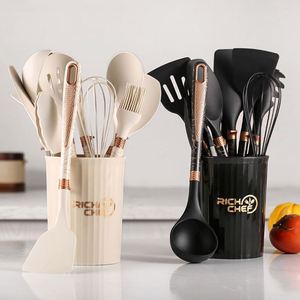 Juego de 12 Utensilios de Cocina de Silicona, Cuchara y Espátula para Sopa, Antiadherentes, Resistentes a Altas Temperaturas - Product Image 1