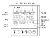 ZL-U85A, Dapat Memiliki 4 Panel Kontrol, Pengontrol AC Universal, untuk AC Kaset Plafon, atau AC Sentral