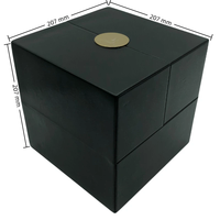 Boîte cadeau personnalisée en cuir PU avec logo professionnel, pour bijoux et montres, avec doublure en velours