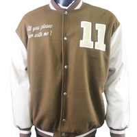 Veste de baseball pour homme, en laine double face, style varsity, avec patch brodé personnalisé en chenille, veste letterman